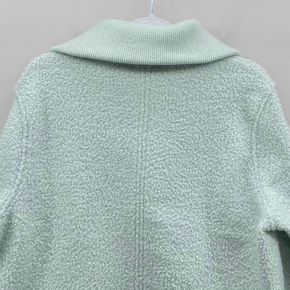 Land’s End Mint Green Cozy Boucle Fleece Pullover‎